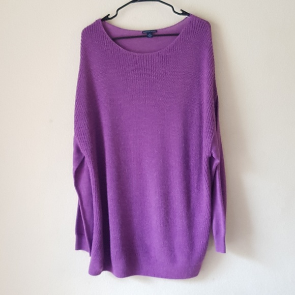 Westbound Sweaters - Wesbound Purple Boat Neck Long Sleeves Sweater